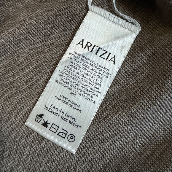 Wilfred Taupe Ribbed Long Sleeve Thumbhole Sweater Top Size L - Picture 8 of 8